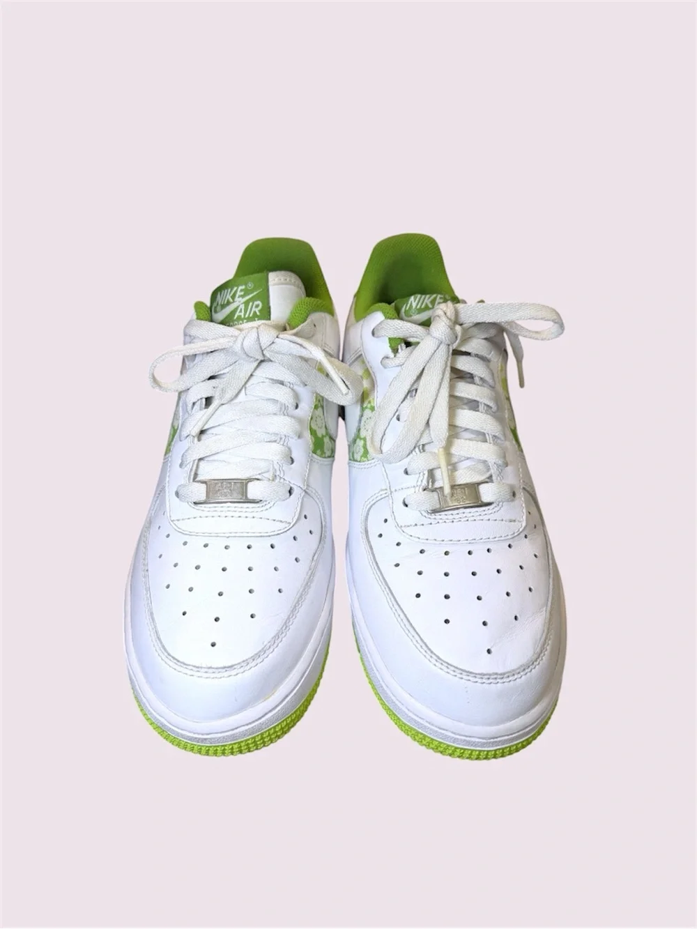 Nike Air Force 1 Low Womens Size 8 White Citron Lime Green Floral Y2K 315115-118